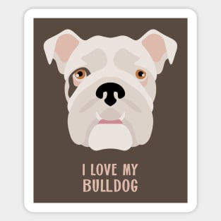 I Love My Bulldog Sticker